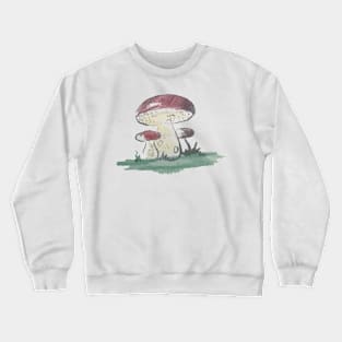 Mushroom Retro Vintage 60s Drawing Crewneck Sweatshirt